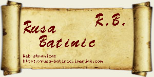 Rusa Batinić vizit kartica